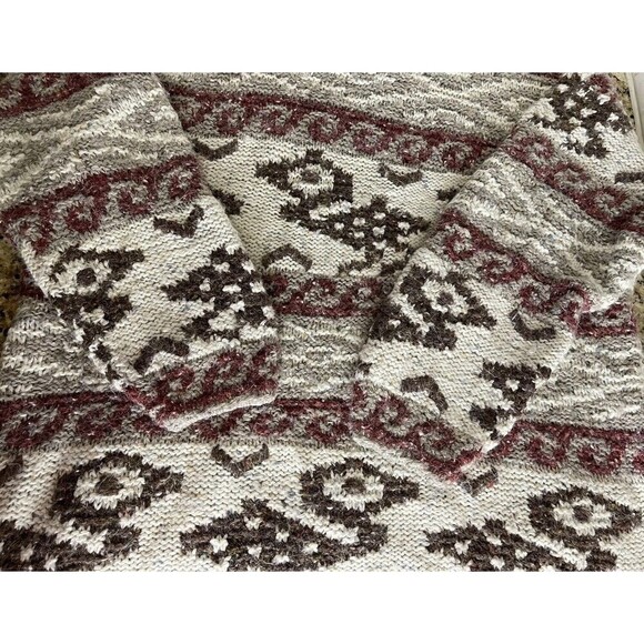 Vintage EXPRESS Tricot Chunky HandKnitted Wool Angora Sweater Size L Fisherman - Picture 8 of 12